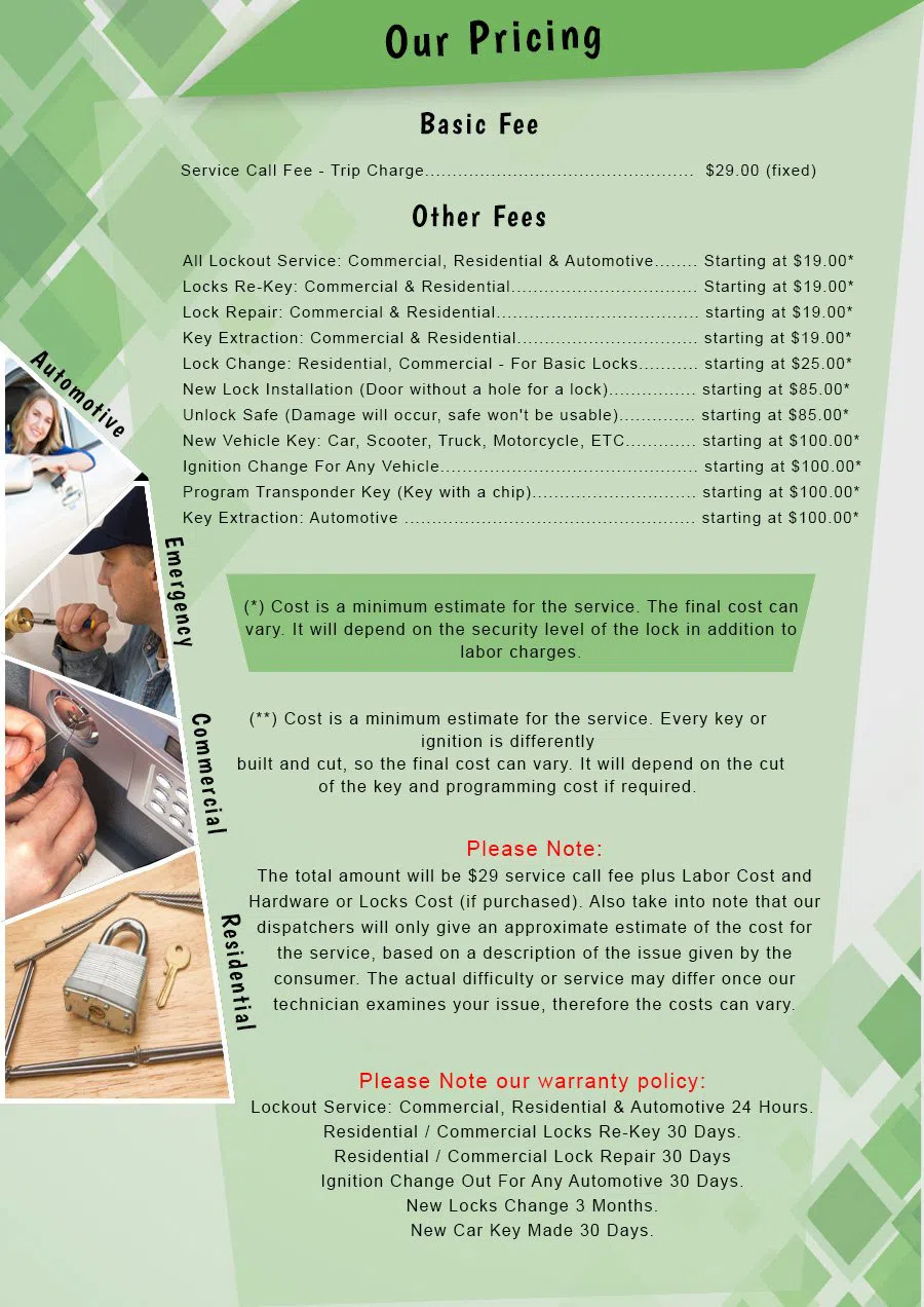 Lock Safe Services Melrose Park, IL 708-290-9035 - Pricelist-2